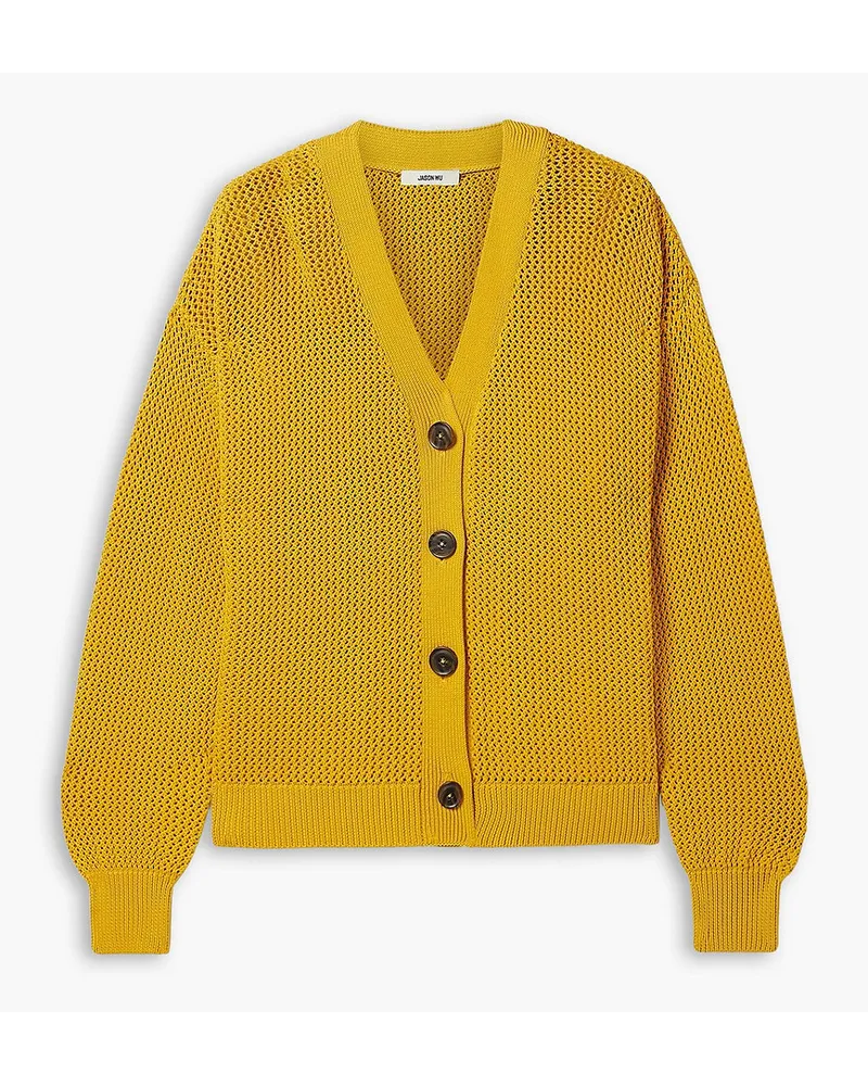 Jason Wu Pointelle-knit cardigan - Yellow Yellow