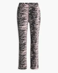 Ganni Tiger-print mid-rise bootcut jeans - Pink Pink