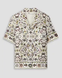 Tory Burch Printed silk-twill shirt - White White