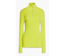 Ribbed merino wool turtleneck sweater - Yellow