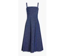 Freya cotton-blend twill midi dress - Blue