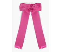 Bow-embellished cotton-blend grosgrain belt - Pink