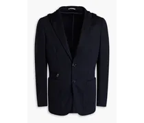 Wool-blend hooded blazer - Blue