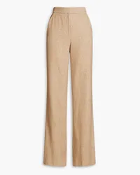 Veronica Beard Tonelli herringbone flannel wide-leg pants - Brown Brown