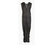 Striped cupro maxi dress - Black