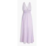 Lake Garda smocked linen maxi dress - Purple