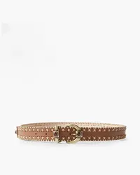 Etro Crown Me embellished embroidered leather belt - Brown Brown