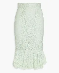 Dolce & Gabbana Fluted cotton-blend corded lace midi skirt - Green Green