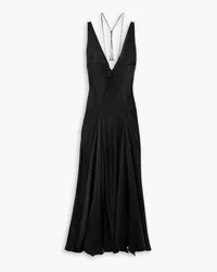 16ARLINGTON Tauri cupro-satin midi dress - Black Black