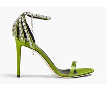 Basic 105 crystal-embellished satin sandals - Green