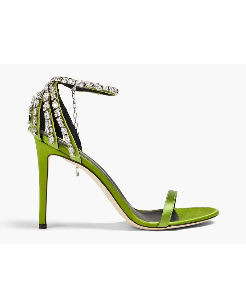 Giuseppe Zanotti Adele Crystal embellished suede sandals - Green Green