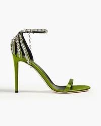 Giuseppe Zanotti Basic 105 crystal-embellished satin sandals - Green Green