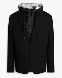 Dolce & Gabbana Layered shell and wool-blend hooded blazer - Black Black