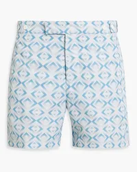 Frescobol Carioca Short-length printed swim shorts - Blue Blue