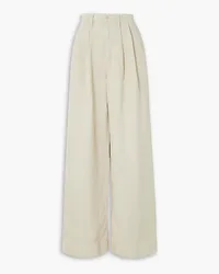 Mother Pouty Prep Heel Lyocell and linen-blend wide-leg pants - Neutral Neutral