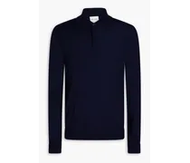 Merino wool polo sweater - Blue