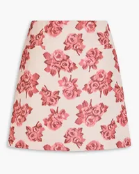 EMILIA WICKSTEAD Floral-print taffeta mini skirt - Pink Pink