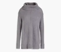 Brushed alpaca-blend turtleneck sweater - Gray