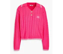 Embroidered wool and cashmere-blend sweater - Pink