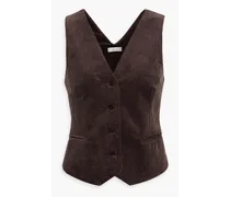 Thelma cotton-corduroy vest - Brown