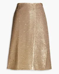 EMILIA WICKSTEAD Davina sequined crepe midi skirt - Metallic Metallic