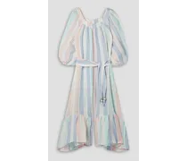 Laure cropped striped linen-blend gauze jumpsuit - Multicolor