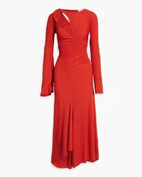 Victoria Beckham Asymmetric cutout jersey midi dress - Red Red