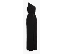 Ivanna one-shoulder cutout jersey gown - Black