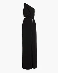 Halston Ivanna one-shoulder cutout jersey gown - Black Black