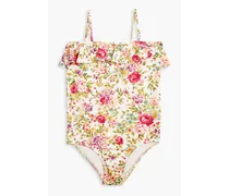 Kids Honour ruffled floral-print swimsuit - Pink