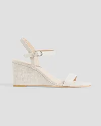 Stuart Weitzman Dancer 75 leather canvas sandals - White White