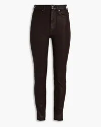 Paige Cheeky coated high-rise skinny jeans - Brown Brown