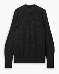 Lafayette148 Cold-shoulder sequin-embellished metallic silk-blend sweater - Black Black