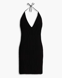 GAUGE81 Ribbed-knit halterneck mini dress - Black Black