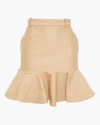 Sandro Orla fluted cotton-twill mini skirt - Neutral Neutral