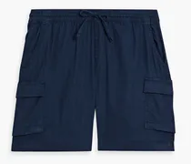 Linen-blend cargo shorts - Blue