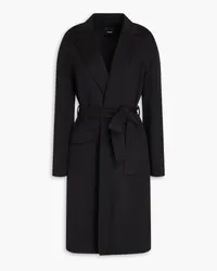 Theory Belted wool and cashmere-blend felt coat - Black Black