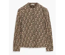 Eldridge floral-print silk crepe de chine blouse - Brown