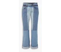 Victoria patchwork mid-rise jeans - Blue