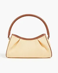 Elleme Dimple leather and raffia shoulder bag - Yellow Yellow