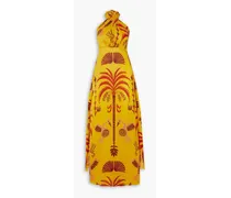 Perfume Memory printed silk-georgette halterneck maxi dress - Yellow
