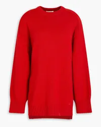 Loulou Studio Embroidered wool and cashmere-blend sweater - Red Red