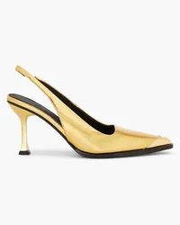 Stine Goya Eiffel metallic leather slingback pumps - Metallic Metallic