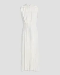 Another Tomorrow Cutout gathered jersey maxi dress - White White