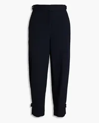 Tory Burch Cropped crepe tapered pants - Blue Blue