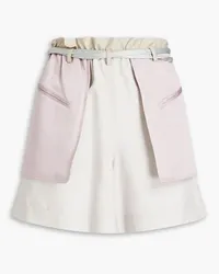 Valentino Garavani Satin-paneled crepe de chine shorts - Purple Purple