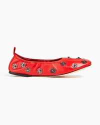 Tory Burch Embellished leather ballet flats - Red Red