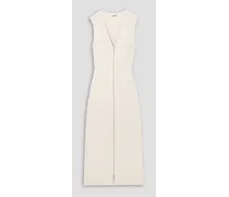 Ribbed cotton midi dress - White