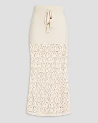 Zimmermann Tasseled crochet-knit cotton midi skirt - White White