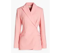 Wrap-effect wool-twill blazer - Pink